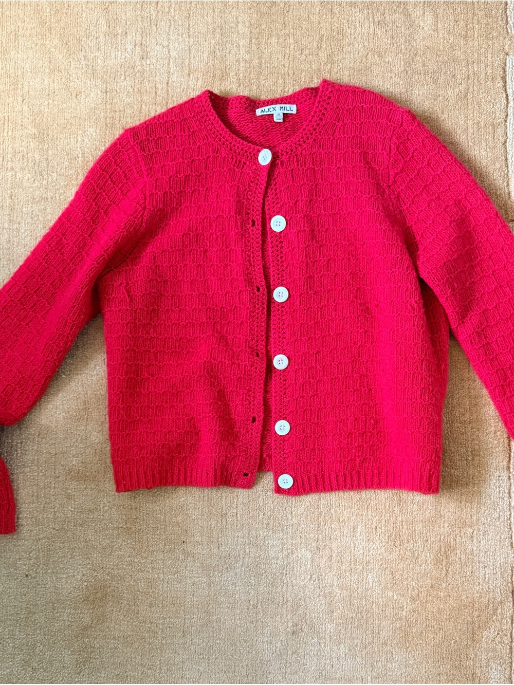Vintage Alex Mill Bright Red Cardigan